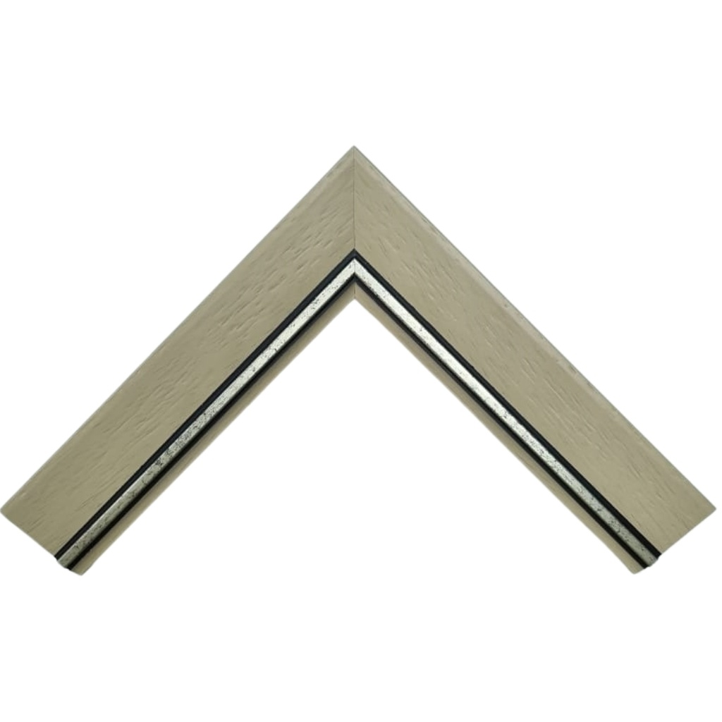 1109B CREAM SILVER / BLACK 40mm SYNTHETIC MOULDING
