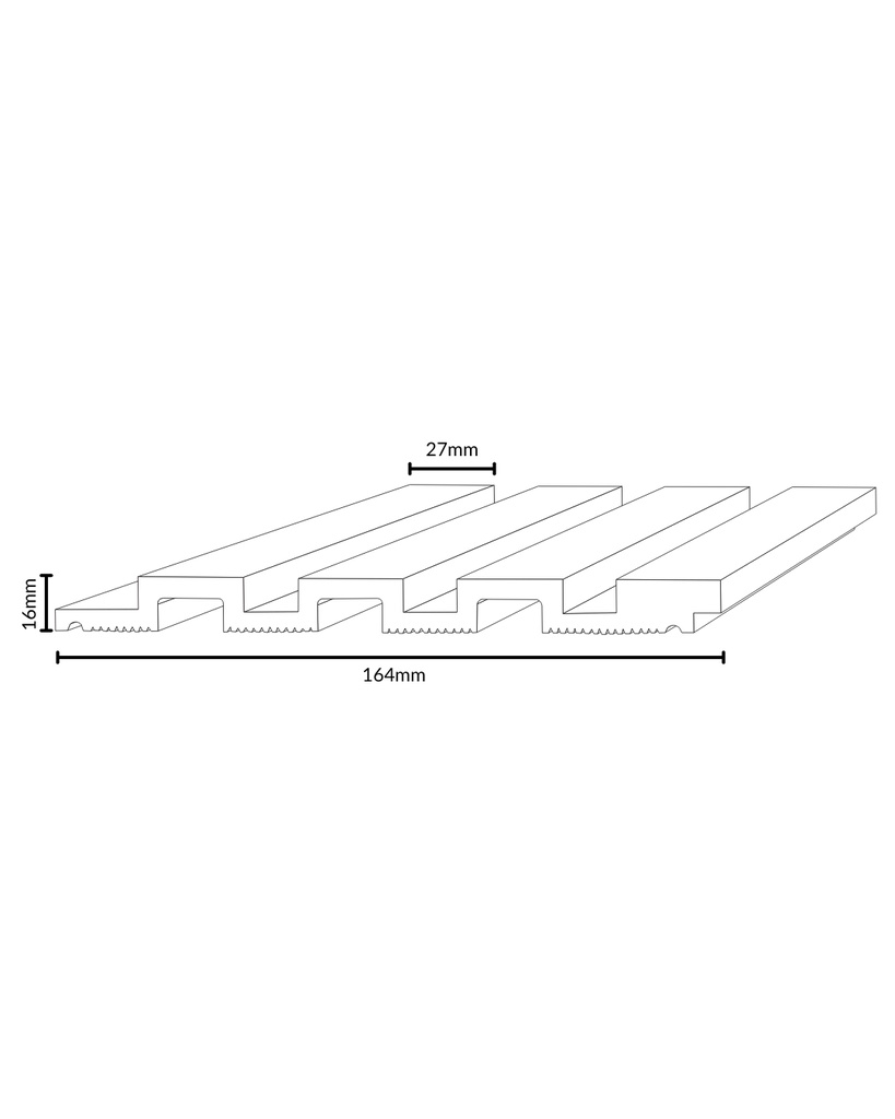 WALL PANEL 164X16X2400MM MAPLE