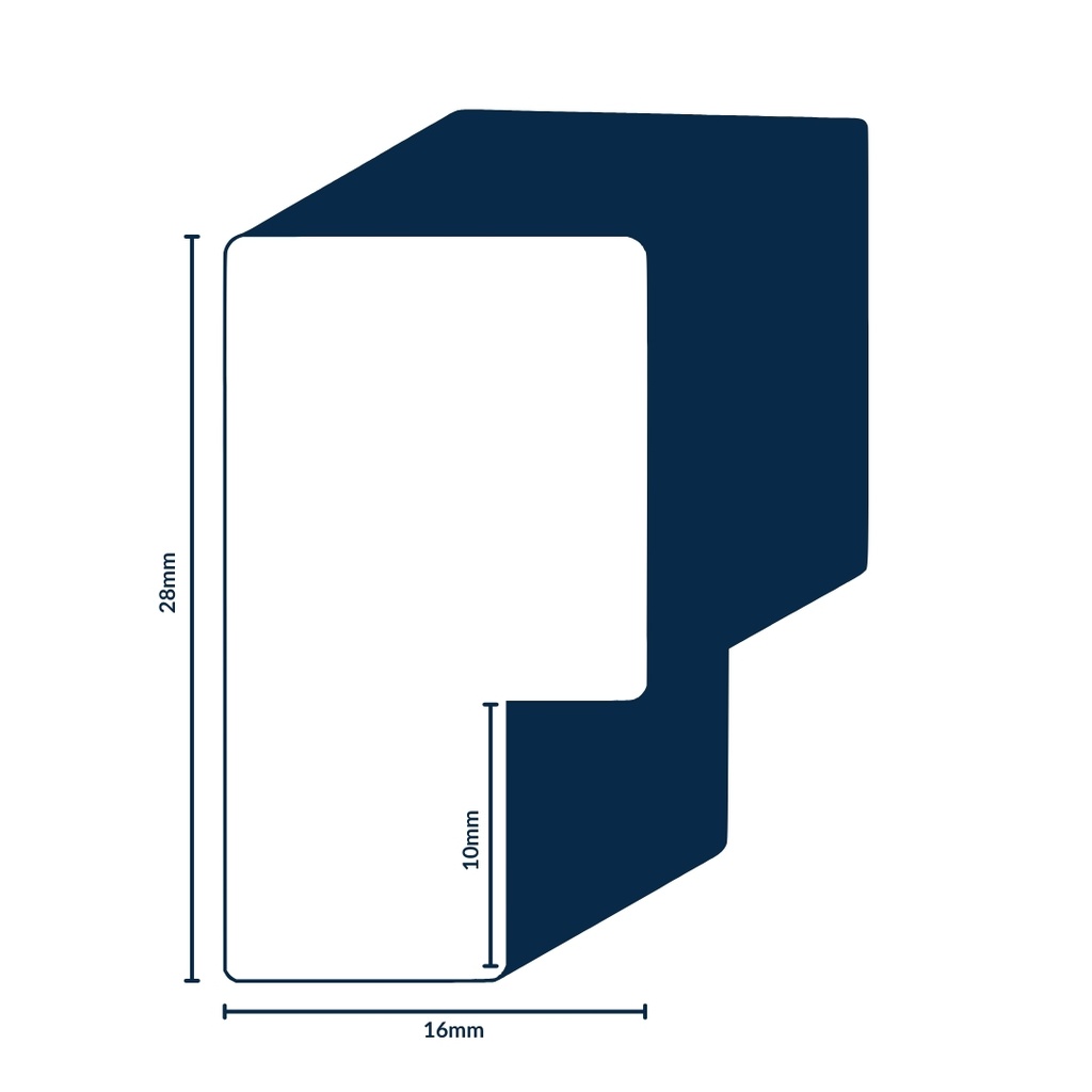PS Moulding W 16 X H 28 X L 2900mm Light Wood White