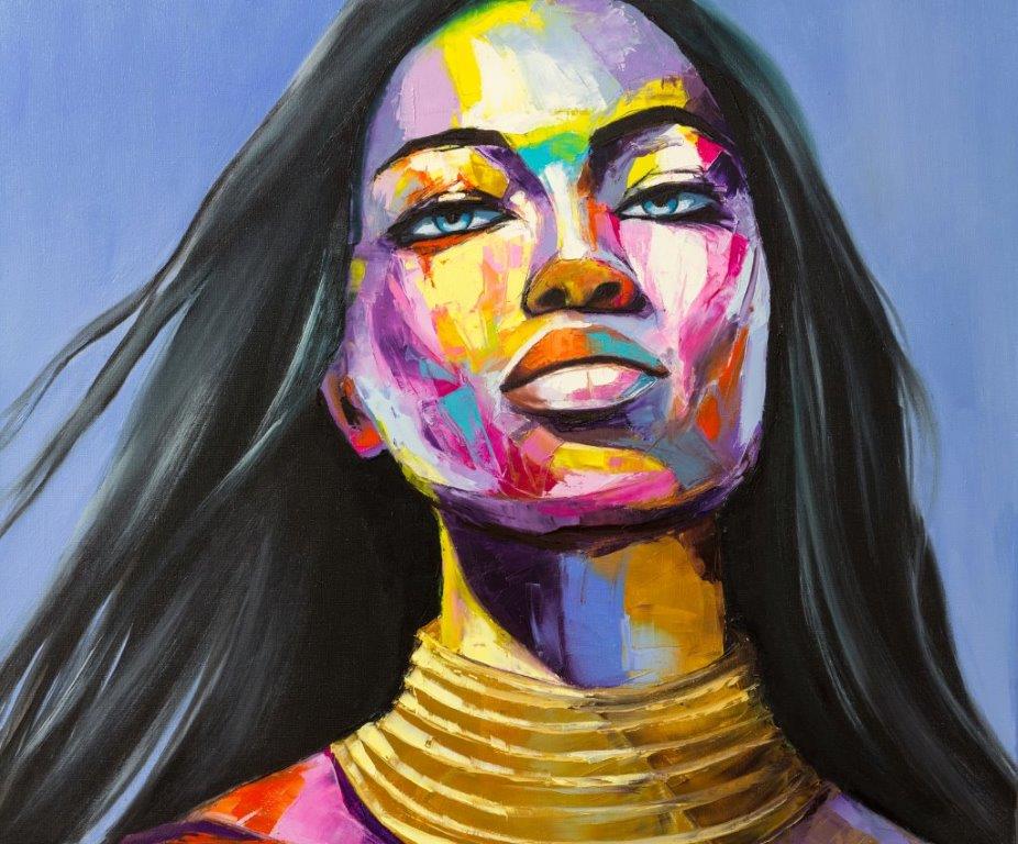 Print On Canvas Coloured African Face 1220X1010mm