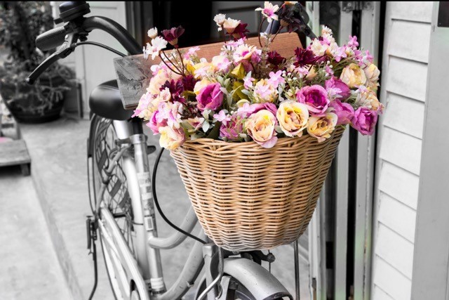 Print Bike & Roses 900X600mm