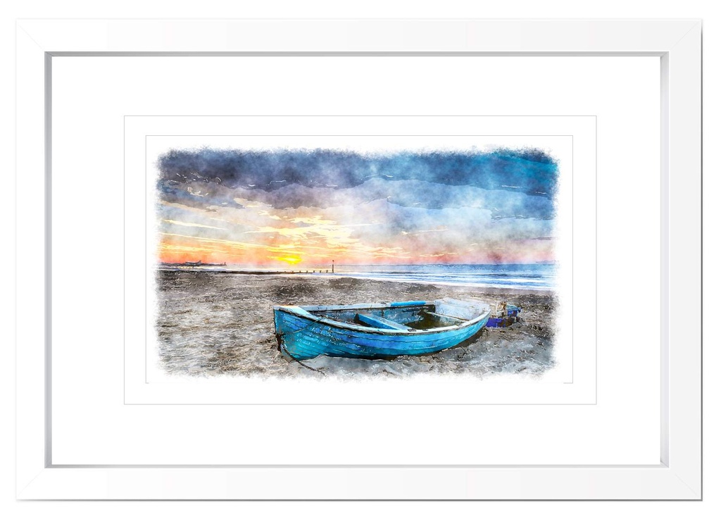 FRAMED PRINT BOAT I 755X655MM