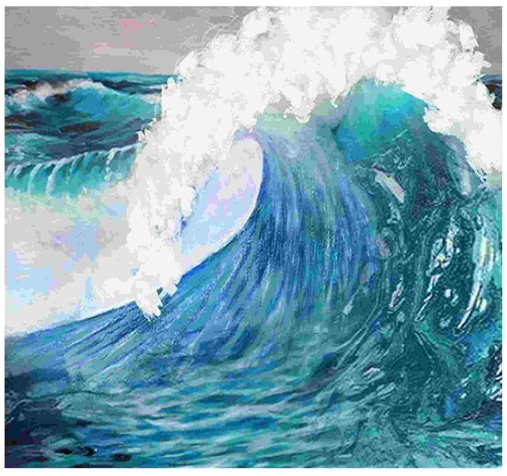 Oil On Canvas Wave 1000X1000mm