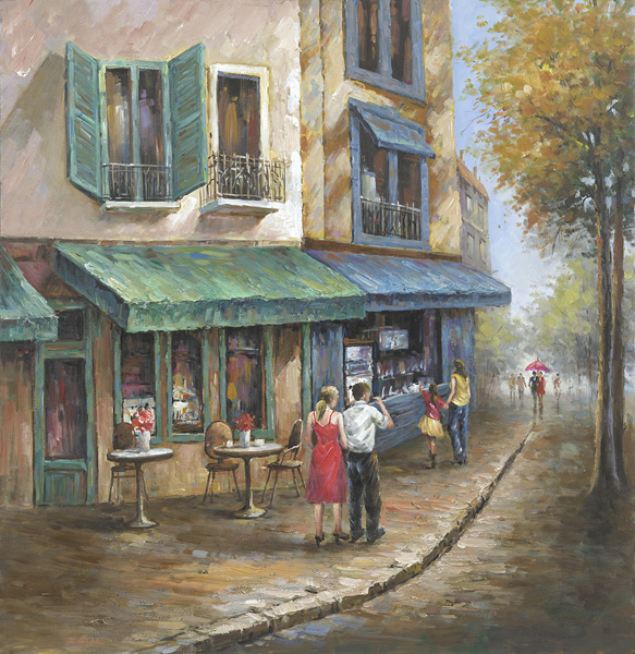 OIL ON CANVAS STREET SCENCE 1000X1000MM