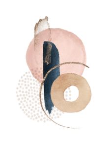 PRINT ON CANVAS ABSTRACT PEACH & BLACK 600X900MM