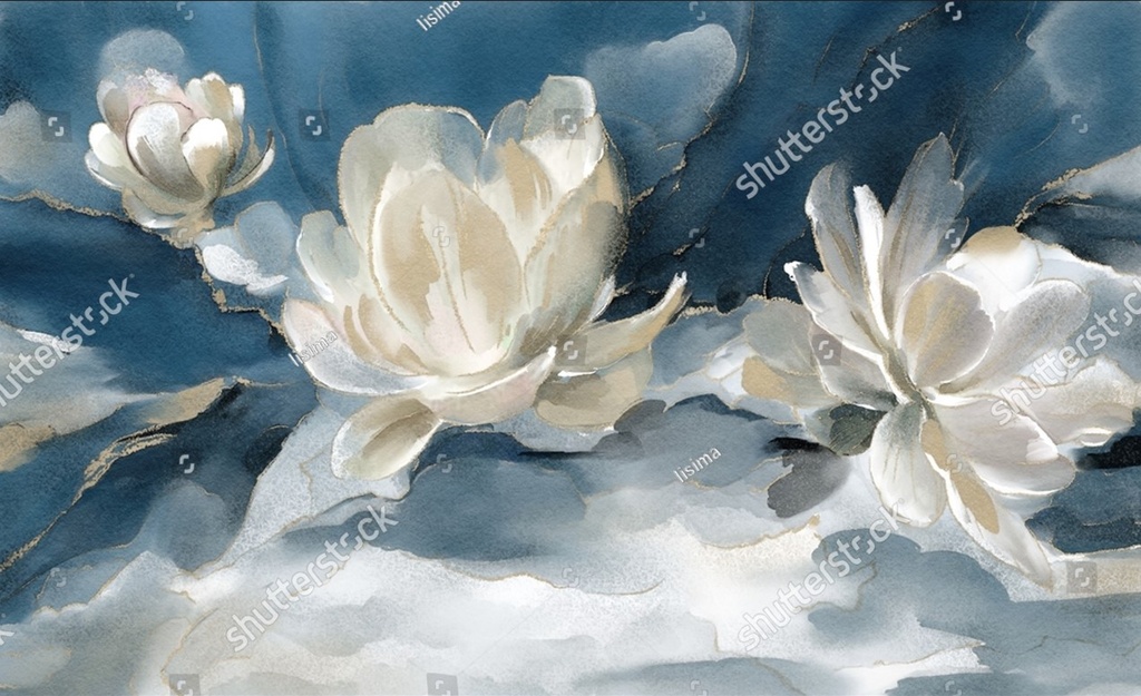 [PXM127] Print On Canvas Flowers White (1400x970)