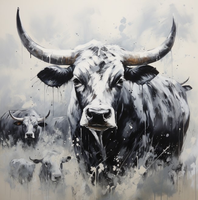 [PXM138  (800x800)  MF] Prints on Canvas - Cows (800x800)