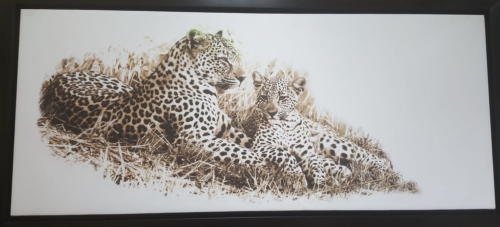 [AS005-36] PRINT LEOPARD & CUB 750X1700MM