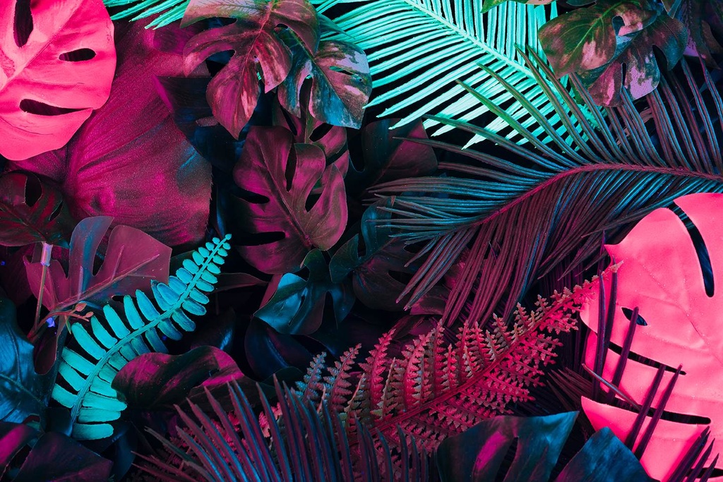 [PXM065] Print On Canvas Florescent Leaves I 800X1200mm