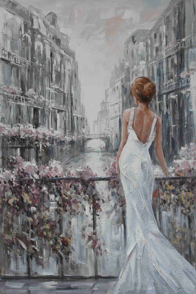 [HA133] Oil On Canvas Lady  800X1200mm