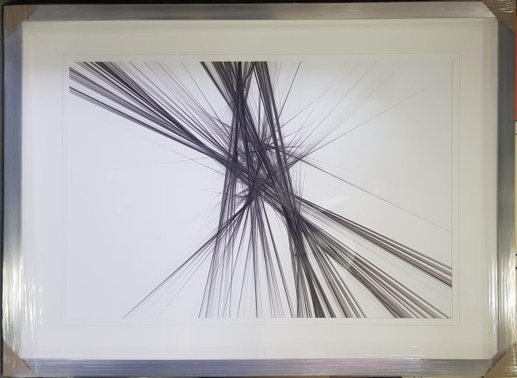 [FP290] Framed Print Abstract Black 1065X1465mm