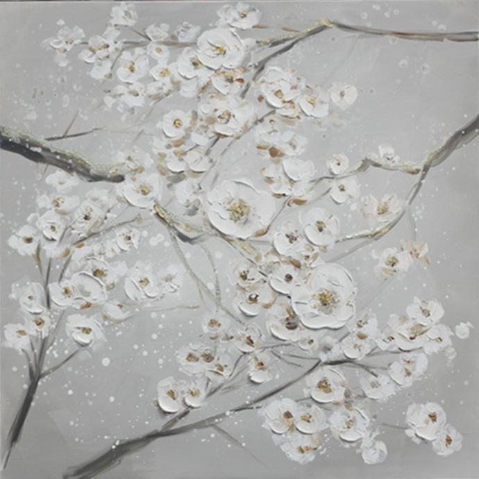[HA119/1095I] PRINTS ON CANVAS- BLOSSOMS 800X800MM