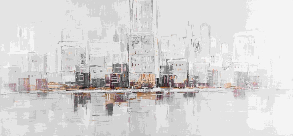 [PXYW703] Oil On Canvas Buildings 700X1500Mm