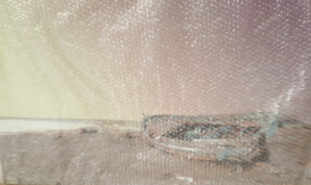 [AS021-29] Print On Canvas Boat Wreck 600X900mm