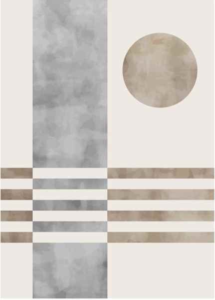 [PXM090] PXM090 - WATERCOLOUR ABSTRACT GEOMETRIC ART (600X900MM)