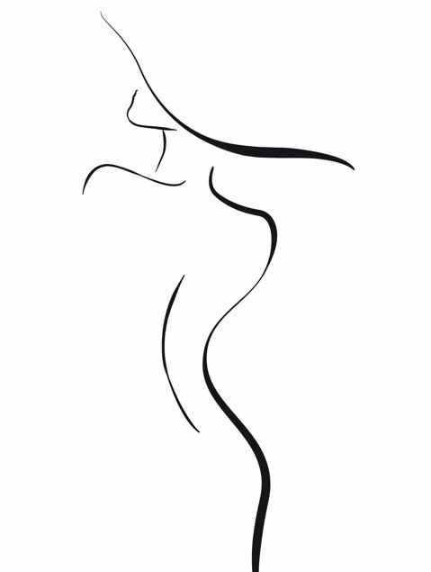 [PXM082] Print on Canvas - Women Line Drawing  (400x600)